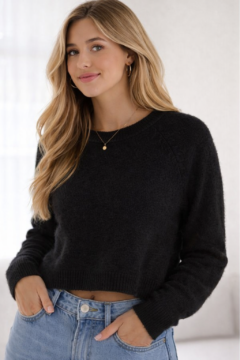 BLACK WOOL SWEATER