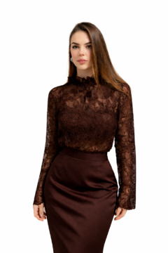 BROWN LACE TOP