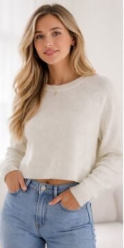 WHITE WOOL SWEATER