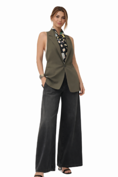 MOCHA GILET 1 STRIPE BACK