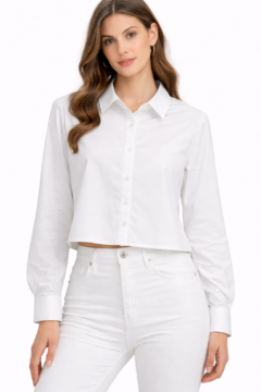 CLASSSIC WHITE CROPPED SHIRT