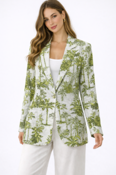 GREEN PRINTED BLAZER