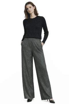 GREEN GLITTERED KNITTED PANTS