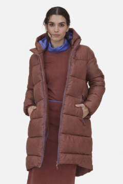 LONG TEXTURED PADDED PARKA SADDLE