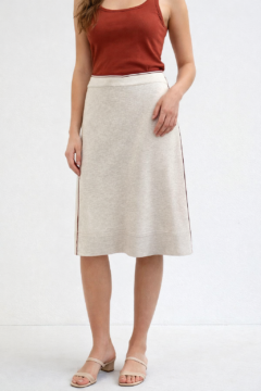 OFF-WHITE STRAIGHT MIDI SKIRT