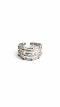 5 LAYERS SILVER RING