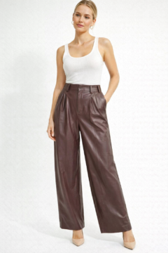 BURGUNDY LEATHER PANT