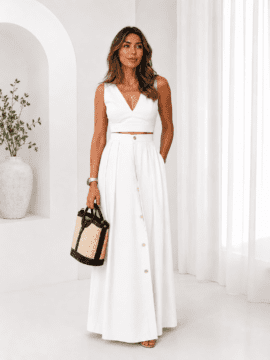 High-waisted maxi skirt