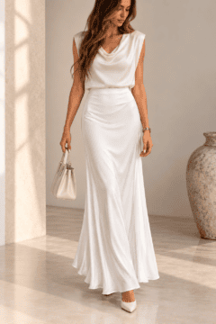 LONG SATIN SKIRT