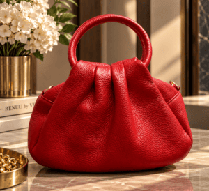 RED FLOWER LEATHER BAG