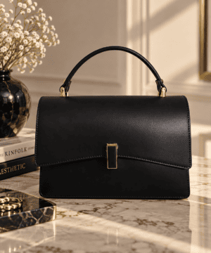 SAFFIANO BLACK LEATHER BAG